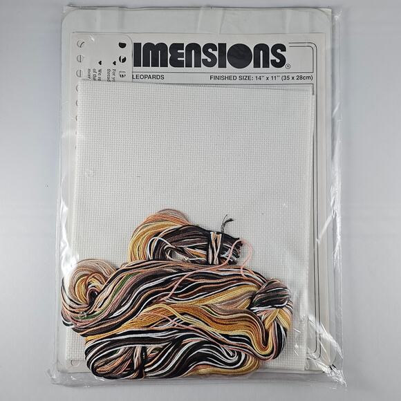 Vintage Dimensions Counted Cross Stitch Kit 3719 Leopards Lounging 90s - Picture 2 of 8